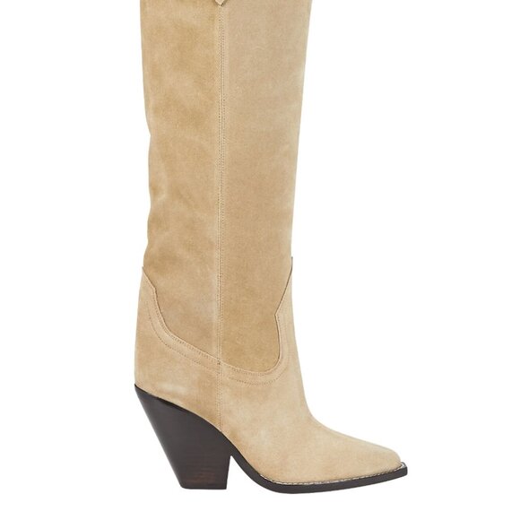 Isabel Marant Lomero Suede Knee-High Western Boots, Size 37, New with Box, Bag - Picture 1 of 16